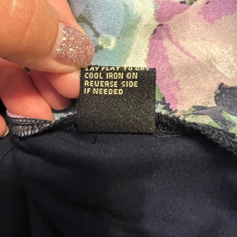 DG2 by Diane Gilman Blouse Floral Print Women’s Size 3X Navy Back - Picture 7 of 9